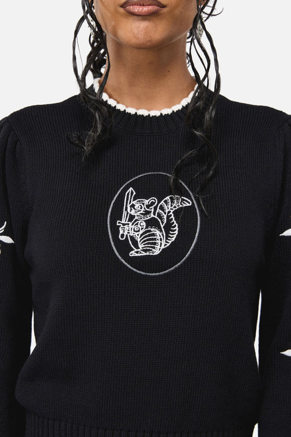 Black Friday - Vassal Emb Knit - black