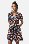 Black Friday - Swarm Goth Wrap Dress - multi