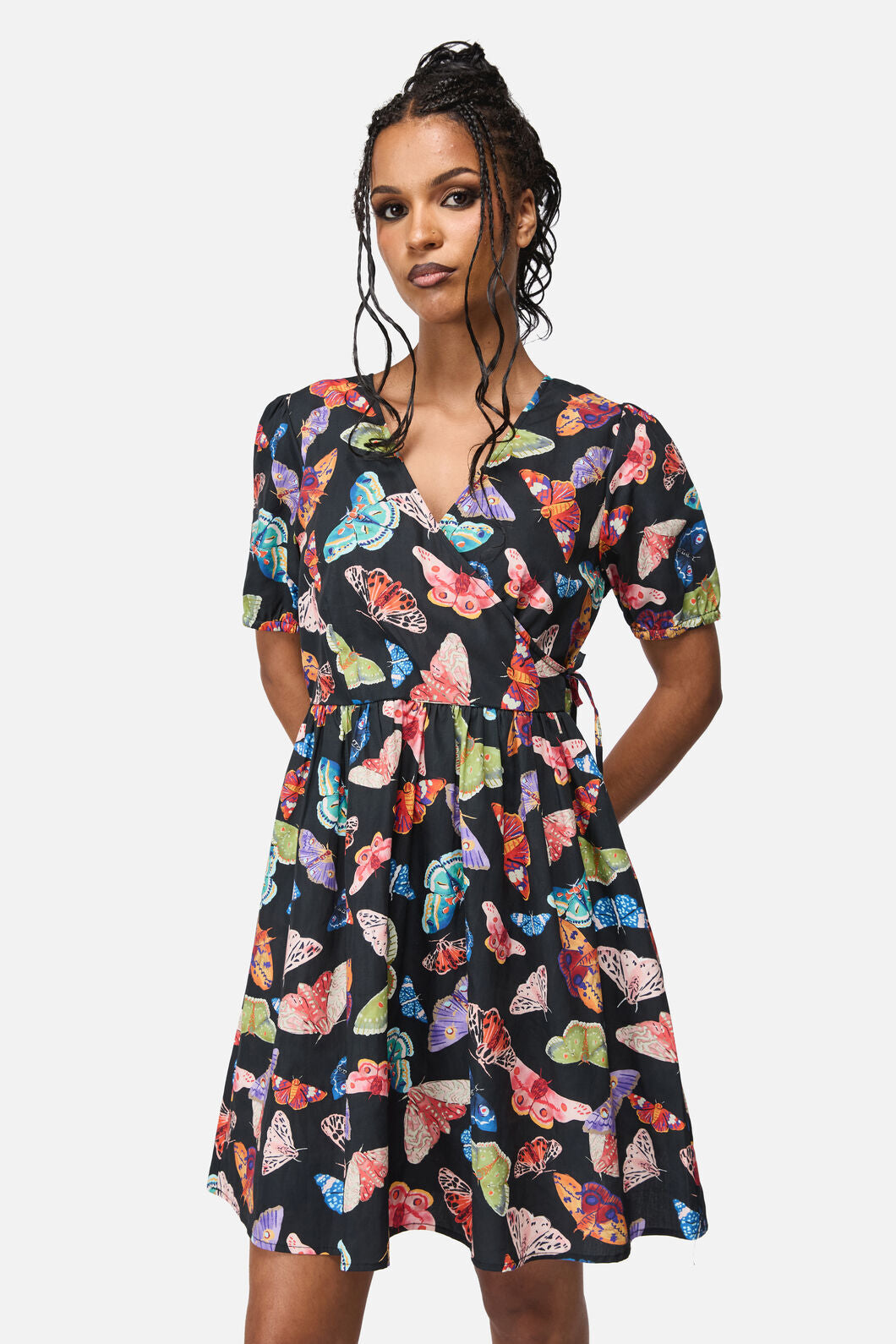 Black Friday - Swarm Goth Wrap Dress - multi