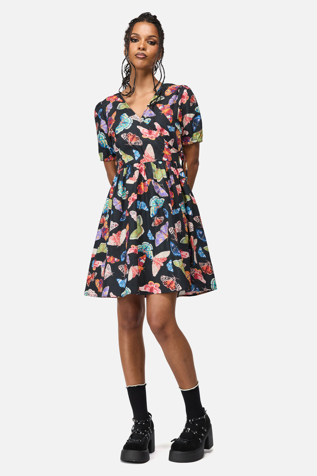Black Friday - Swarm Goth Wrap Dress - multi