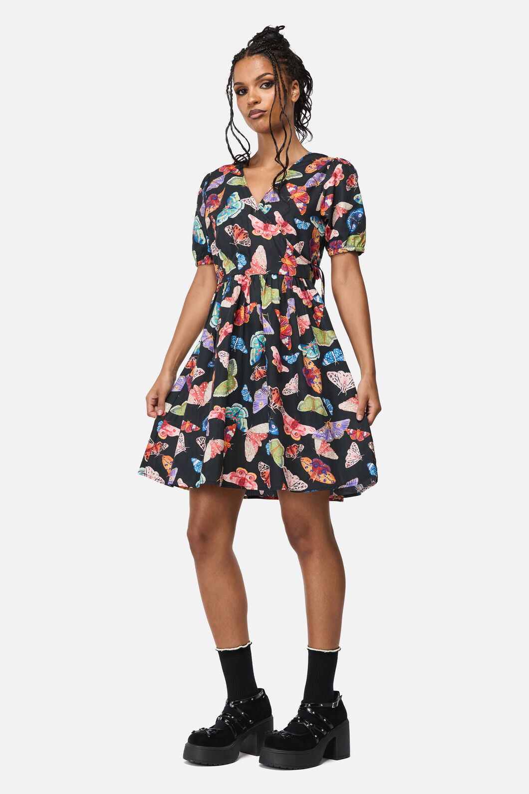 Black Friday - Swarm Goth Wrap Dress - multi