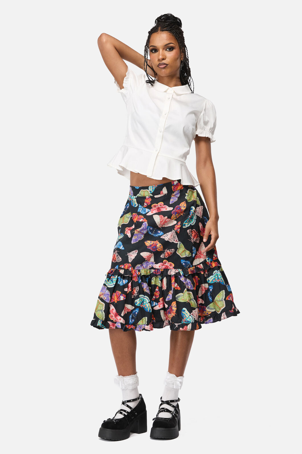 Black Friday - Swarm Goth Midi Skirt - multi