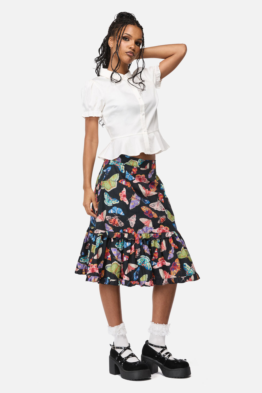 Black Friday - Swarm Goth Midi Skirt - multi