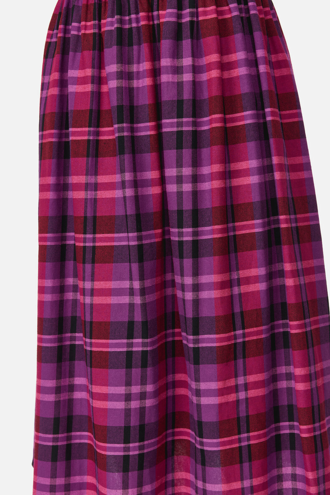 Black Friday - Luna Goth Tartan Midi Skirt - plum