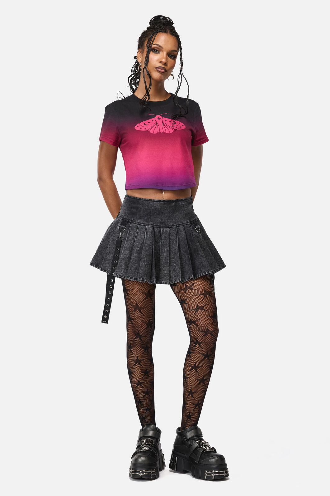 Black Friday - Luna Goth Baby Tee - plum