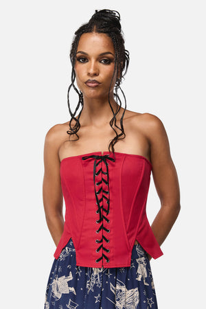 Black Friday - Grace Goth Corset Top - red