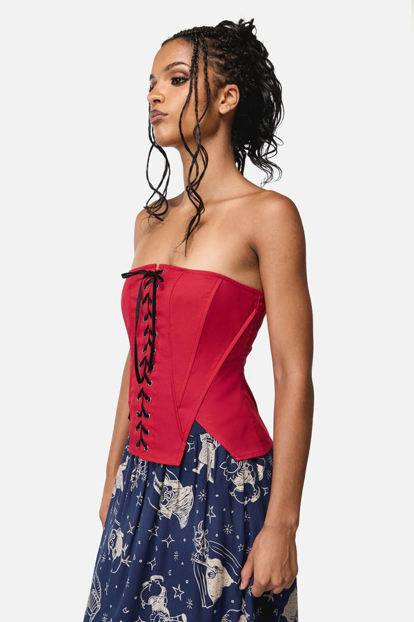 Black Friday - Grace Goth Corset Top - red