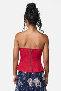 Black Friday - Grace Goth Corset Top - red