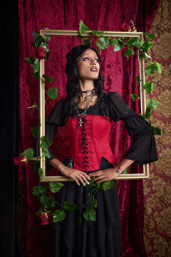 Black Friday - Grace Goth Corset Top - red