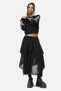 Black Friday - Phantom Goth Midi Skirt - black