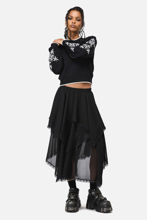 Black Friday - Phantom Goth Midi Skirt - black