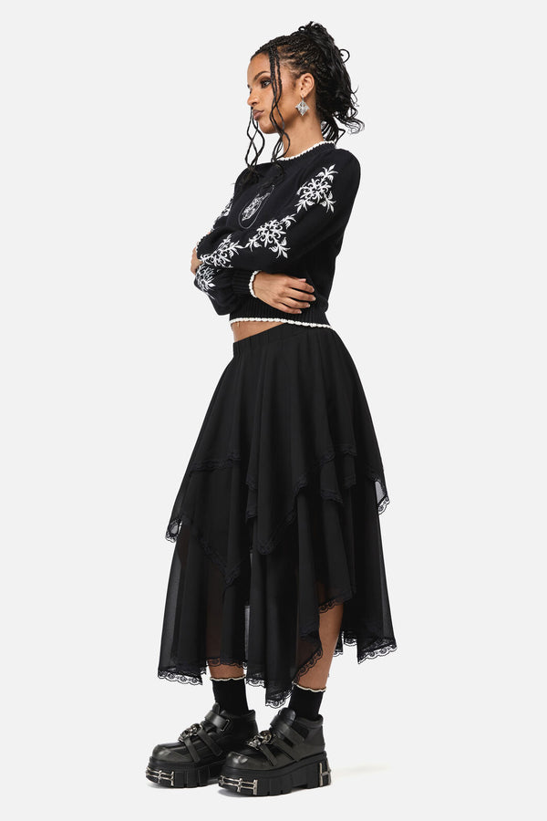 Black Friday - Phantom Goth Midi Skirt - black