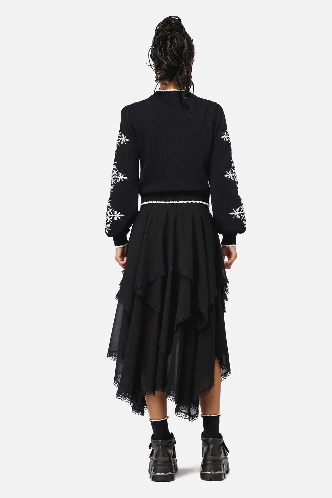 Black Friday - Phantom Goth Midi Skirt - black