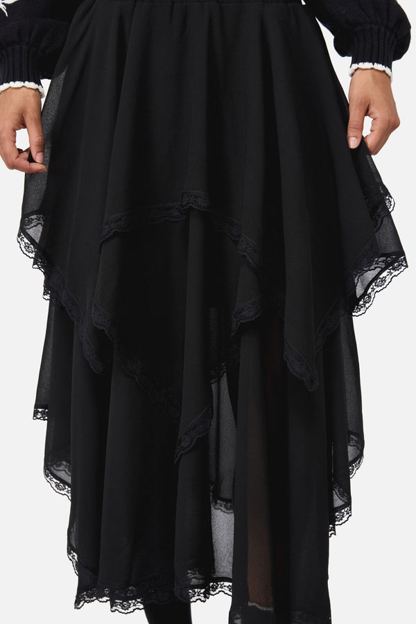 Black Friday - Phantom Goth Midi Skirt - black