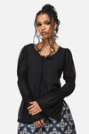 Black Friday - Joust Peplum Top - black