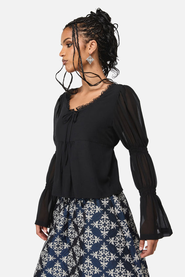 Black Friday - Joust Peplum Top - black