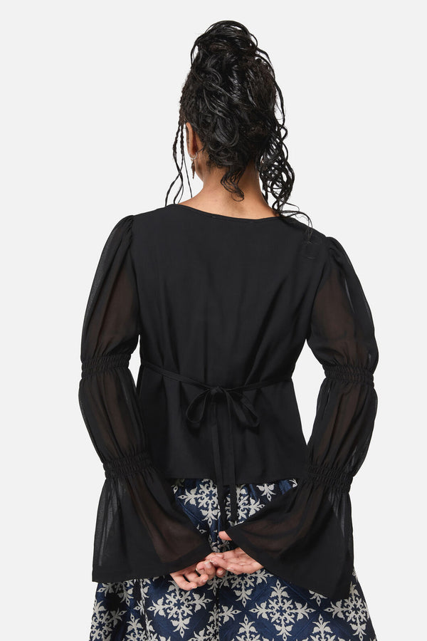 Black Friday - Joust Peplum Top - black