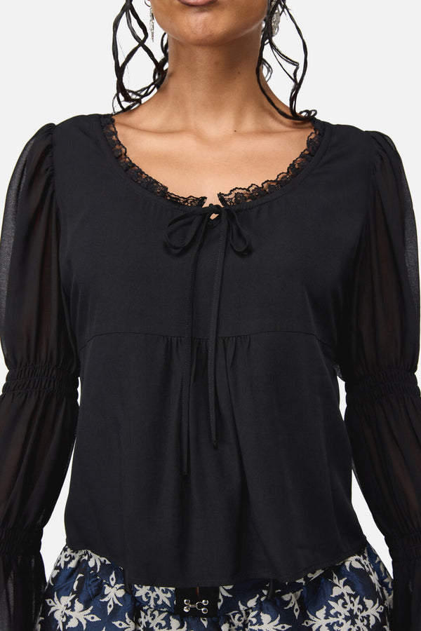 Black Friday - Joust Peplum Top - black