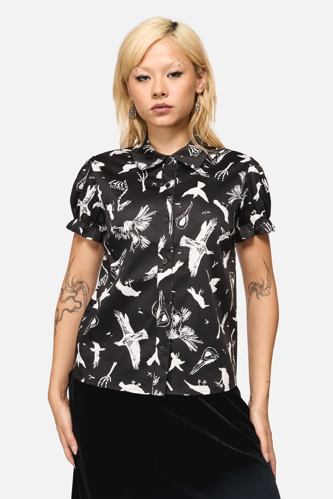 Black Friday - Corbeau Print Relaxed Blouse - black