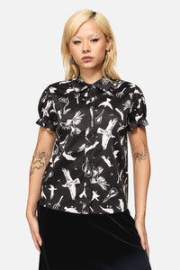 Black Friday - Corbeau Print Relaxed Blouse - black