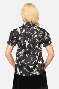 Black Friday - Corbeau Print Relaxed Blouse - black