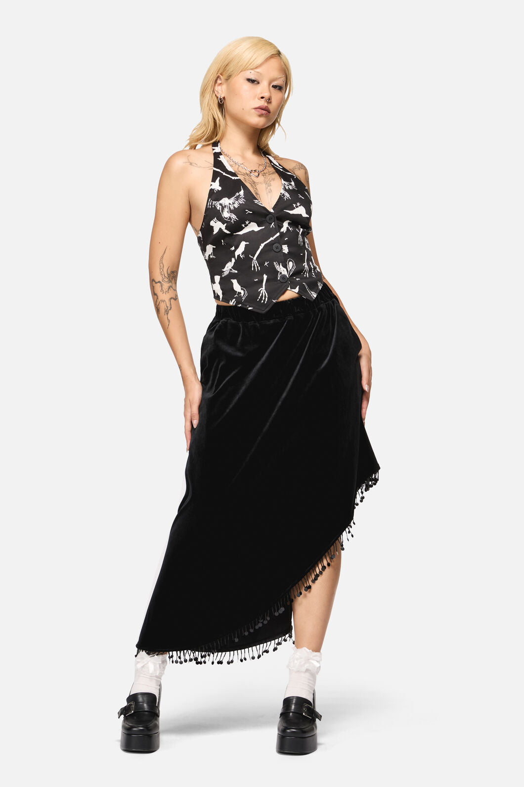 Black Friday - Wingspan Asymmetric Basic Skirt - black