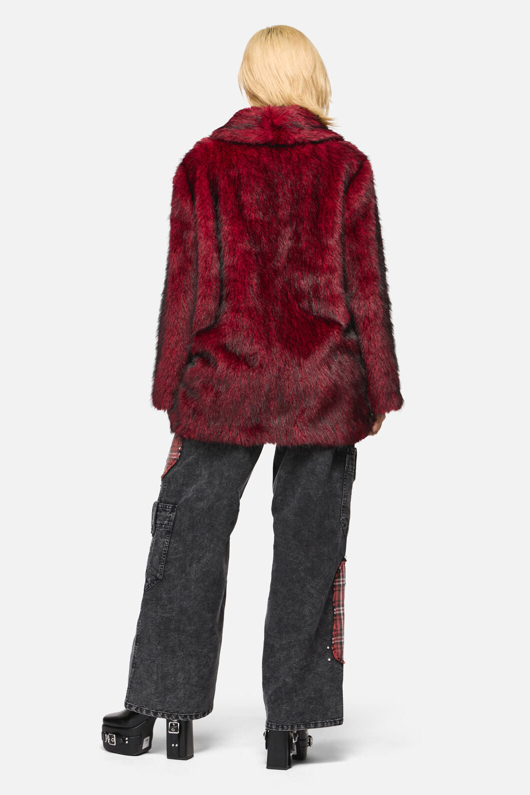Black Friday - Louve Faux Fur Lined Coat - red