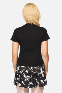 Black Friday - Corbeau Print Fitted T-Shirt - black