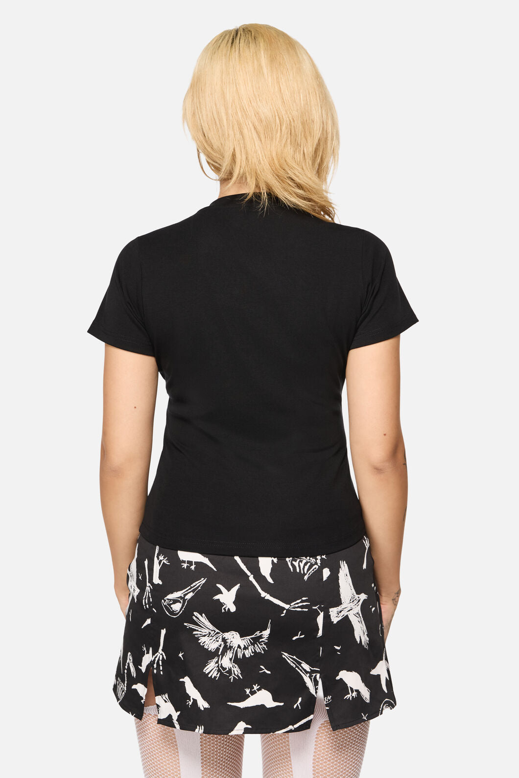 Black Friday - Corbeau Print Fitted T-Shirt - black