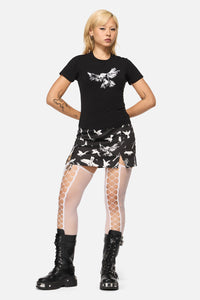 Black Friday - Corbeau Print Fitted T-Shirt - black