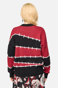 Black Friday - Louve Knitted Oversize Jumper - red-black