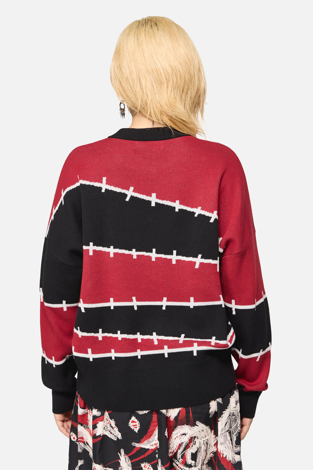 Black Friday - Louve Knitted Oversize Jumper - red-black