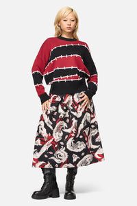 Black Friday - Louve Knitted Oversize Jumper - red-black