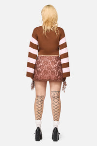 Black Friday - Increasing Silence Lace Skort - pink-brown