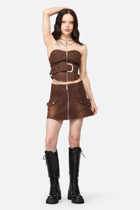 Black Friday - Increasing Silence Cargo Micro Skort - brown