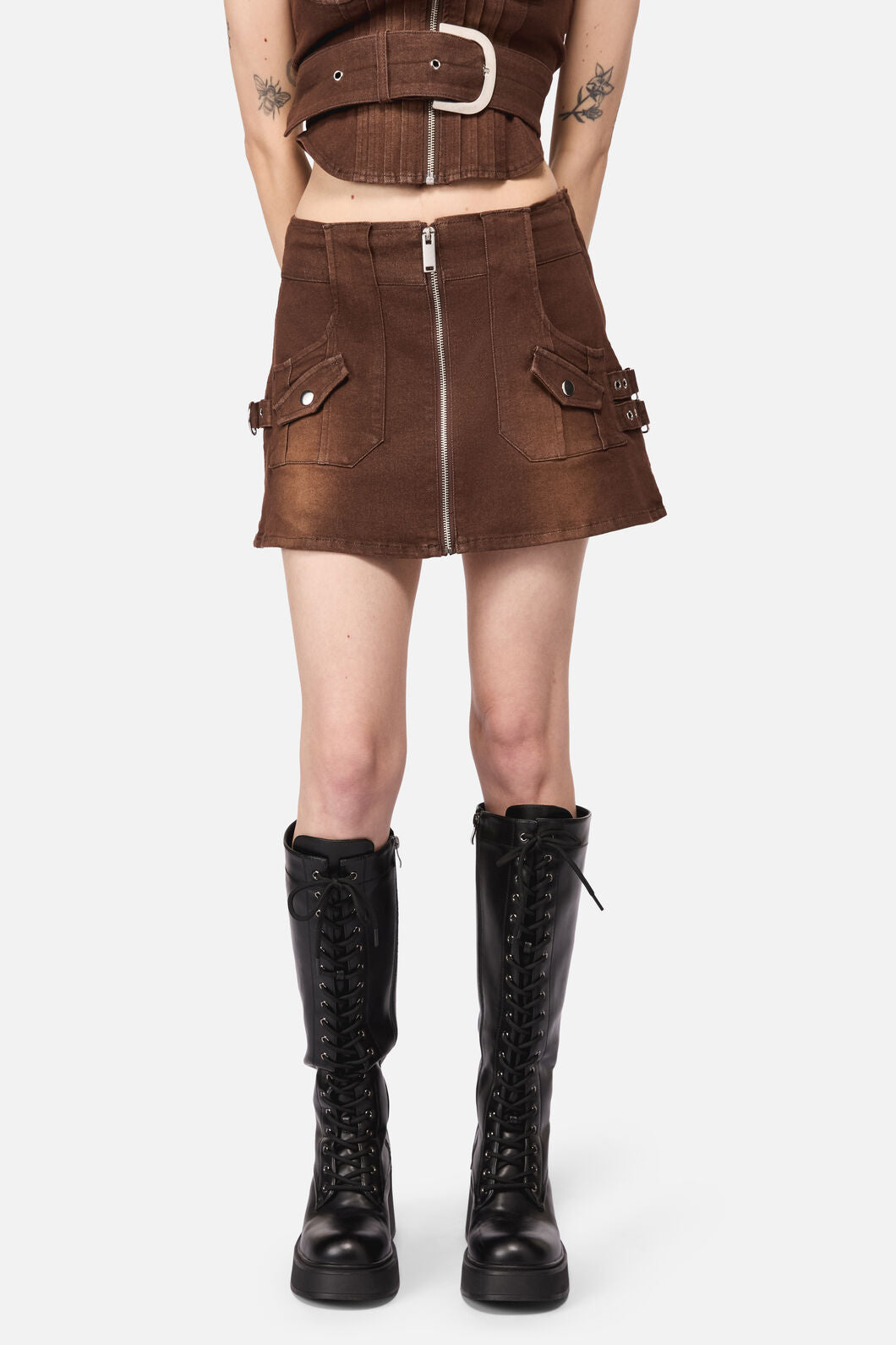 Black Friday - Increasing Silence Cargo Micro Skort - brown