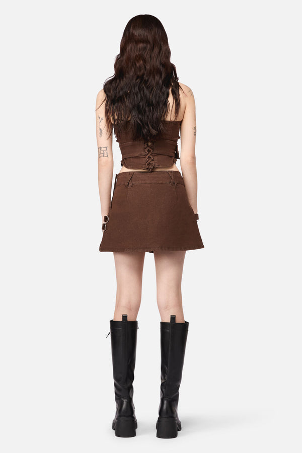 Black Friday - Increasing Silence Cargo Micro Skort - brown