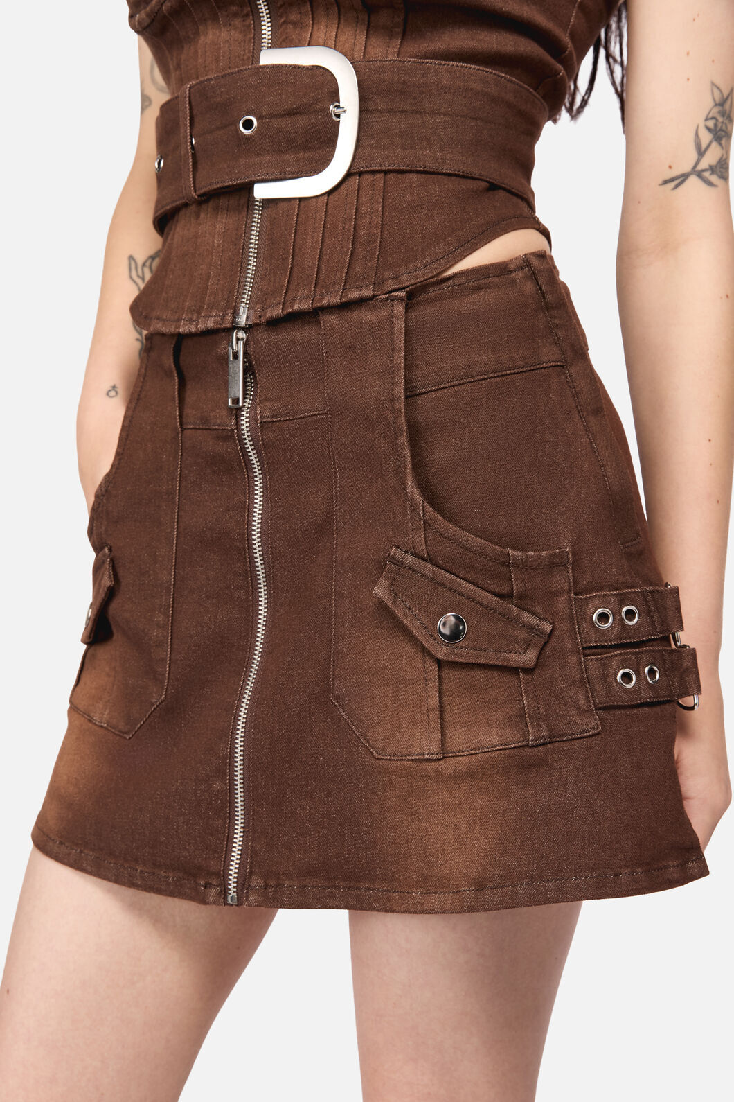 Black Friday - Increasing Silence Cargo Micro Skort - brown