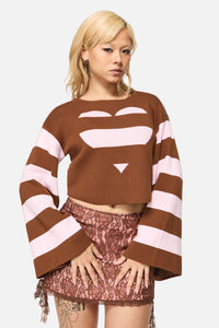 Black Friday - Increasing Silence Cropped Knit - pink-brown