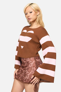 Black Friday - Increasing Silence Cropped Knit - pink-brown