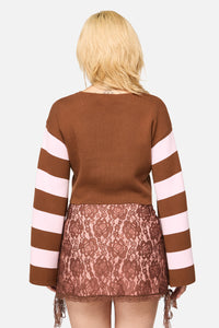 Black Friday - Increasing Silence Cropped Knit - pink-brown