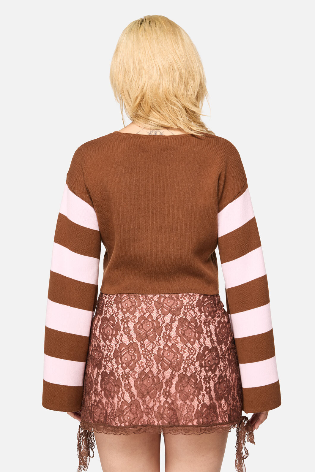 Black Friday - Increasing Silence Cropped Knit - pink-brown