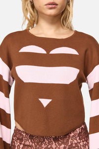 Black Friday - Increasing Silence Cropped Knit - pink-brown