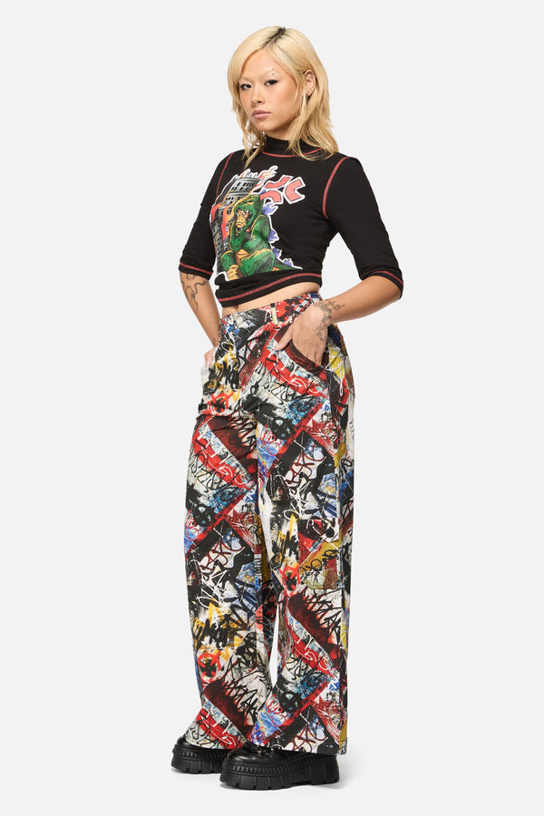 Black Friday - Facade Punk Wide Leg Pant - multi