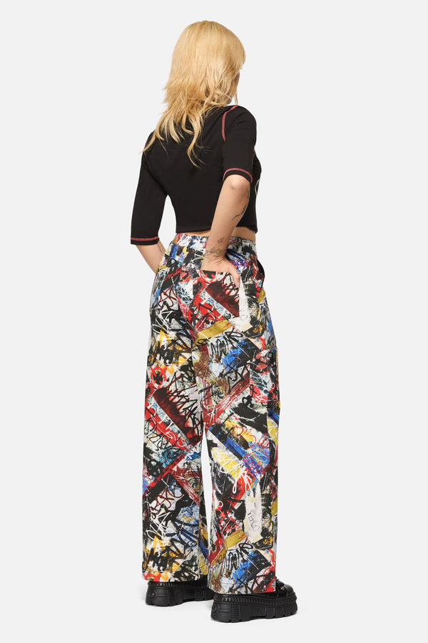 Black Friday - Facade Punk Wide Leg Pant - multi