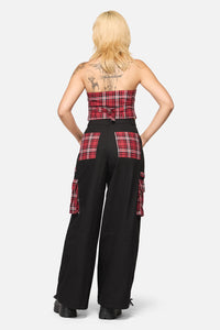 Black Friday - Louve Punk Tartan Cargo Pant - red-black