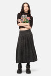 Black Friday - Riot Punk Denim Midi Skirt - black