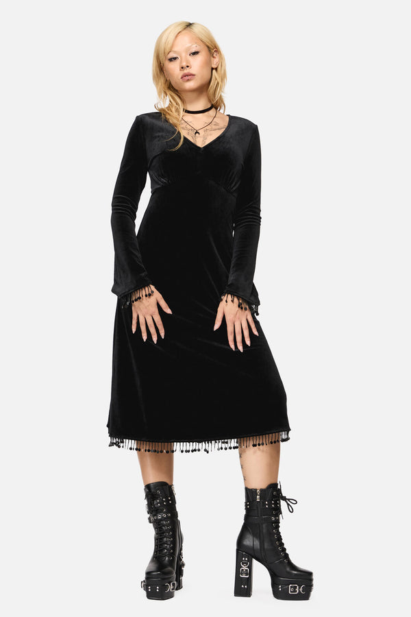 Black Friday - Wingspan Goth Midi Dress - black