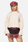 Black Friday - Wolves Goth Blouse - cream