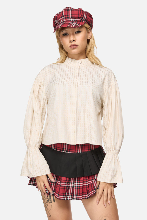 Black Friday - Wolves Goth Blouse - cream